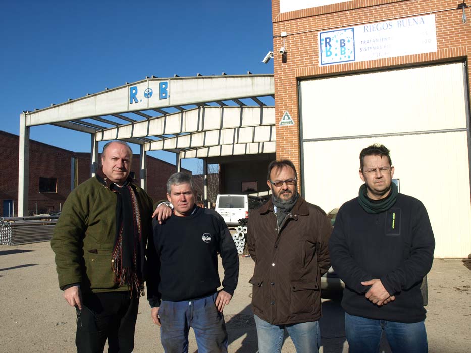 Lucio Fernandez (Empresa Agraria), Juan José Buena, Dionisio Bombín y Ignacio Iglesias de Riegos Buena