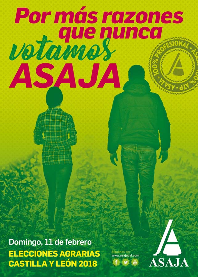 Cartel de la Campaña de ASAJA a las Elecciones al Campo 2018