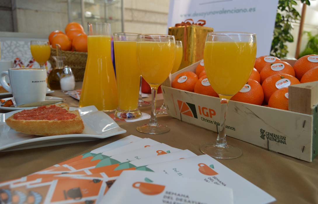 Cítricos Valencianos apuesta por dar valor añadido a “la naranja valenciana” en la semana del desayuno valenciano